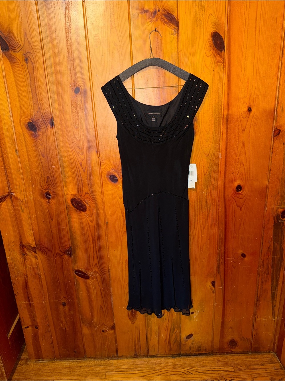 🖤Gorgeous NWT Vintage Silk Beaded Jones New York Dress